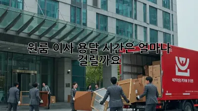 원룸 이사 용달, 시간은 얼마나 걸릴까요?