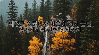 의성군 원룸이사 비용 최저가 꿀팁! 짐싸기부터 완벽 정리까지 💯