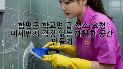 함평군 학교면 급 청소 요청: 미세먼지 걱정 없는 깨끗한 공간 만들기