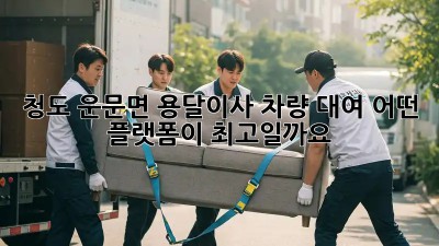 청도 운문면 용달이사 차량 대여, 어떤 플랫폼이 최고일까요?